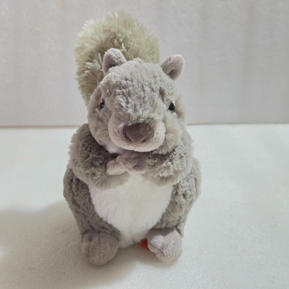 Wild Republic Gray & White Plush Squirrel Realistic Bean Bag Toy 8"
